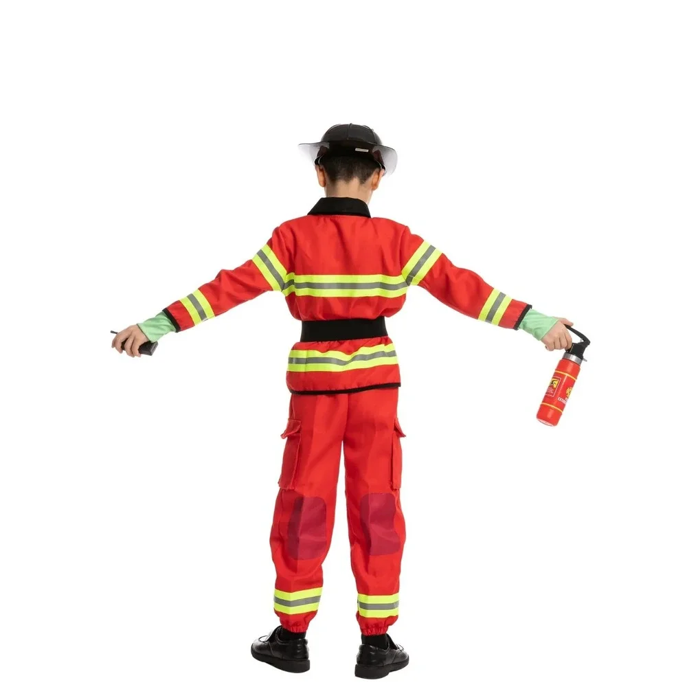 Red Firefighter Costume For Role Play Cosplay - Child 3T